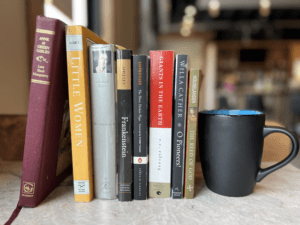 books and a mug