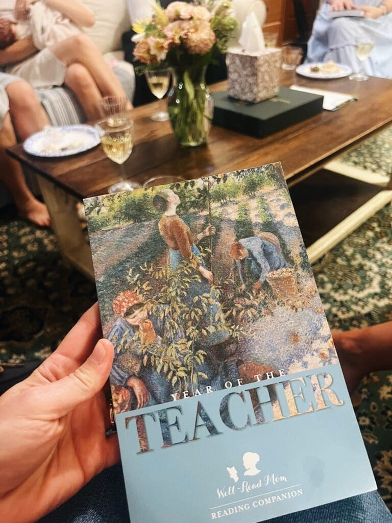 Close-up of calendar cover with impressionist painting
