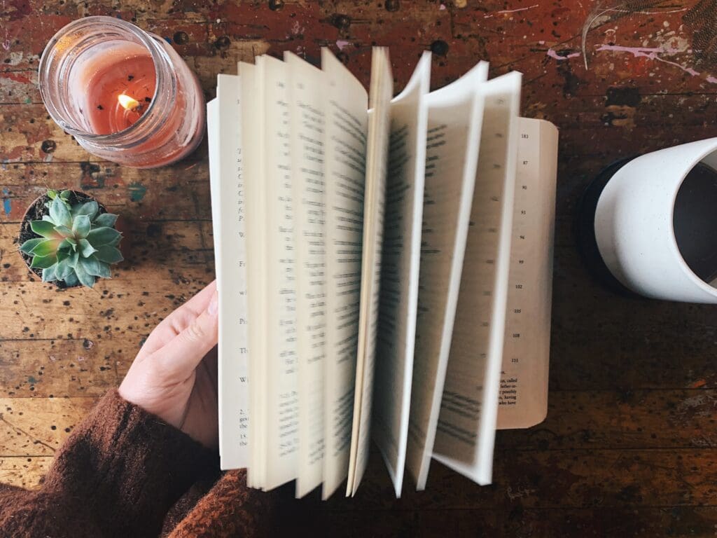 Flipping through the pages of a book